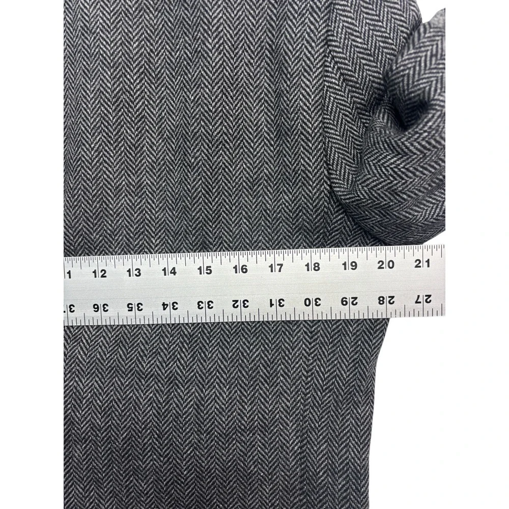 Claiborne 38R Gray Black Herringbone Tweed Blazer Jacket Sport Suit Coat Wool
